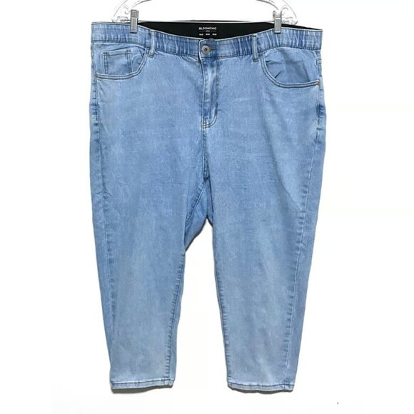 Denim - Bloomchic Jeans Womens Plus 22 Capris Elastic Waistband Casual Classic Stretch